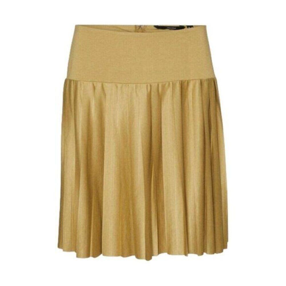 Vero Moda Bet Pleated Knit Skirt Khaki Size Small NWOT $40 MSRP